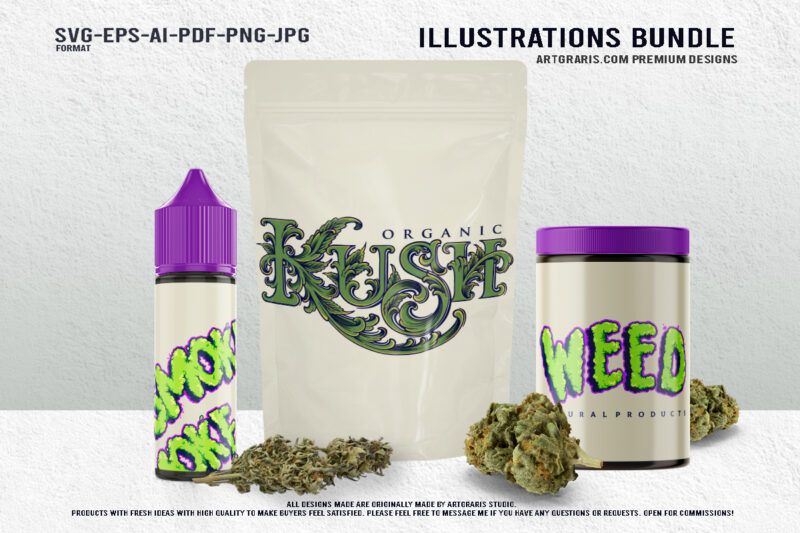 Cannabis Culture Creative Typography and 420 Designs