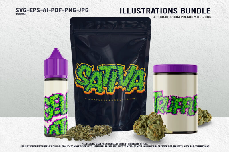 Green Typography Cannabis Inspired Designs