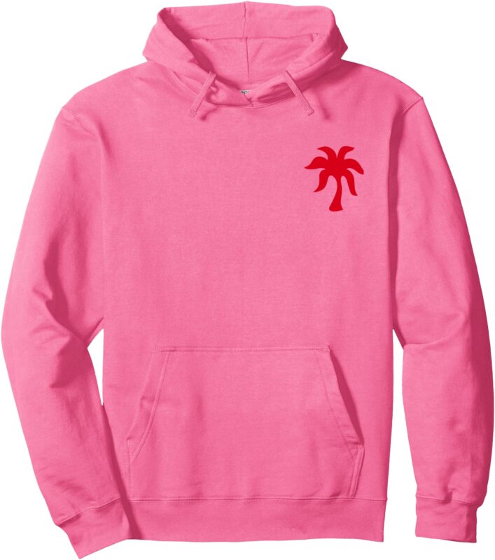 Pink Palm Puff Hoodie for Women 2024 Official Pullover Hoodie