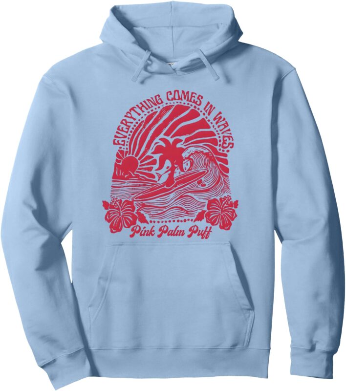 Pink Palm Puff Hoodie for Women 2025 Pink Palm Pullover Hoodie
