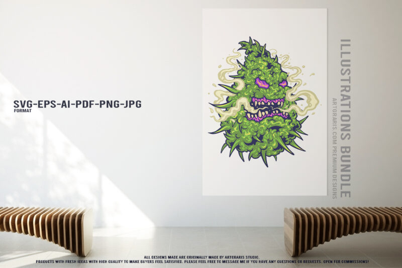 Fun and Imaginative Cannabis Logo Illustration