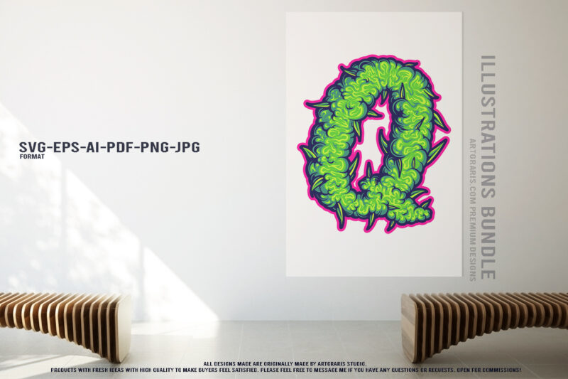 Cannabis Graphics Artistic Typography and Symbolism