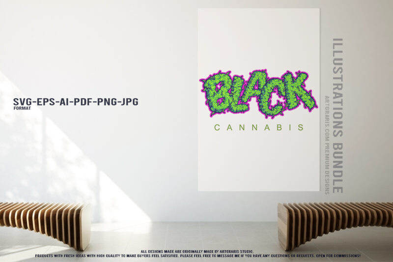 Green Typography Cannabis Inspired Designs