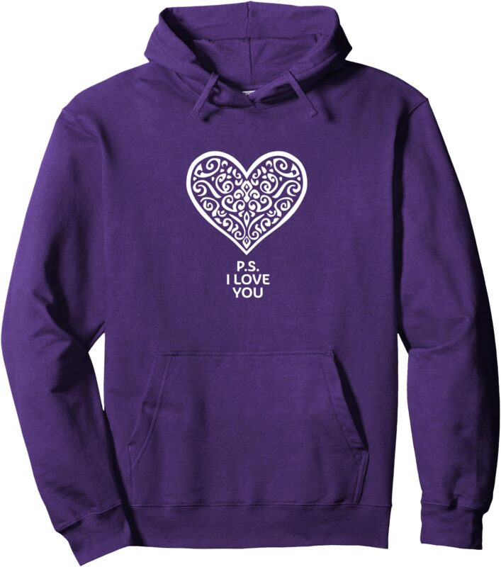 Ps I Love You Day Purple Pullover Hoodie