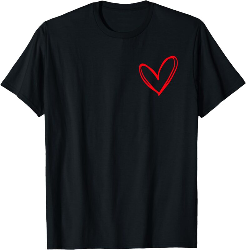 Red Heart Cool Love Heart Graphic Valentines Unisex T-Shirt