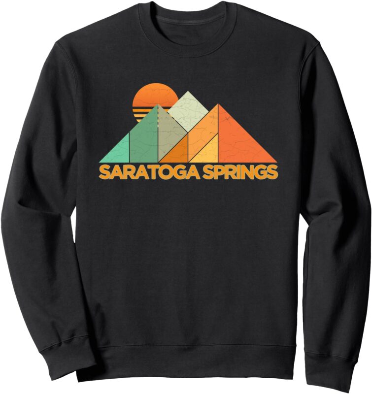 Retro Vintage Saratoga Springs Distressed Sweatshirt