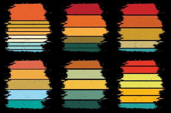 Retro Vintage Sunset Grunge Background Bundle