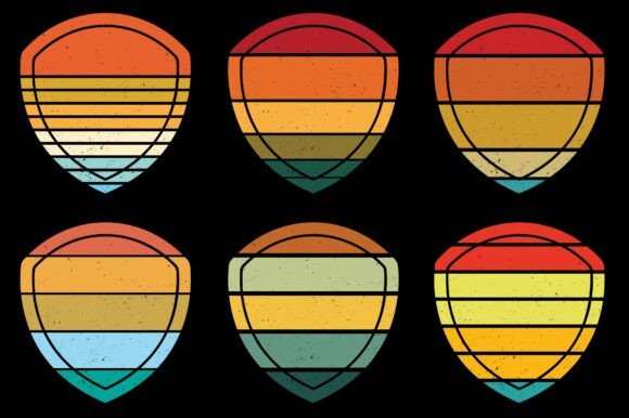 Retro Vintage Sunset Grunge Background Bundle