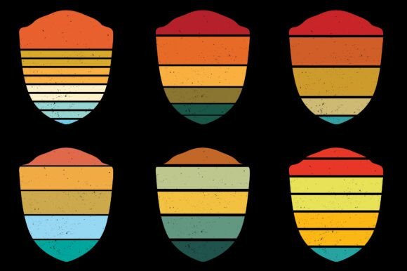 Retro Vintage Sunset Grunge Background Bundle