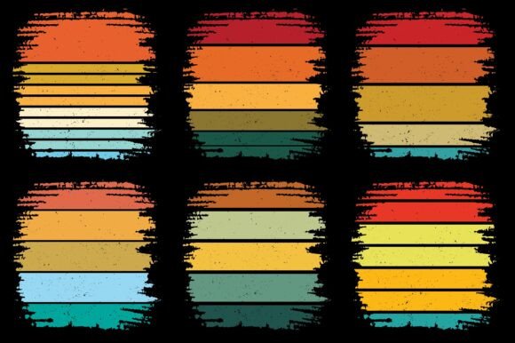 Retro Vintage Sunset Grunge Background Bundle