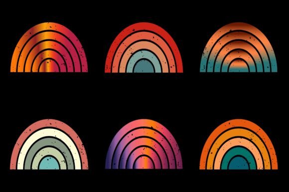 Retro Vintage Sunset Grunge Background Bundle