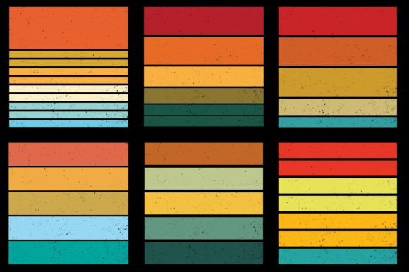 Retro Vintage Sunset Grunge Background Bundle