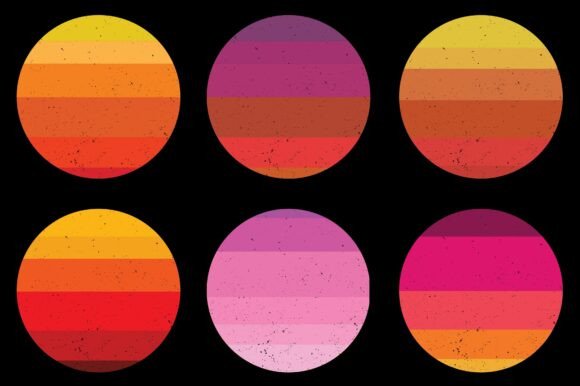 Retro Vintage Sunset Grunge Background Bundle