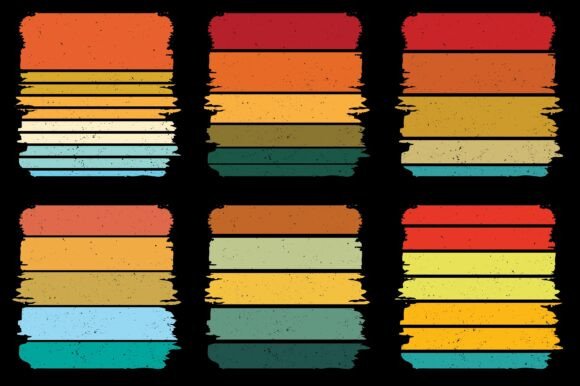 Retro Vintage Sunset Grunge Background Bundle