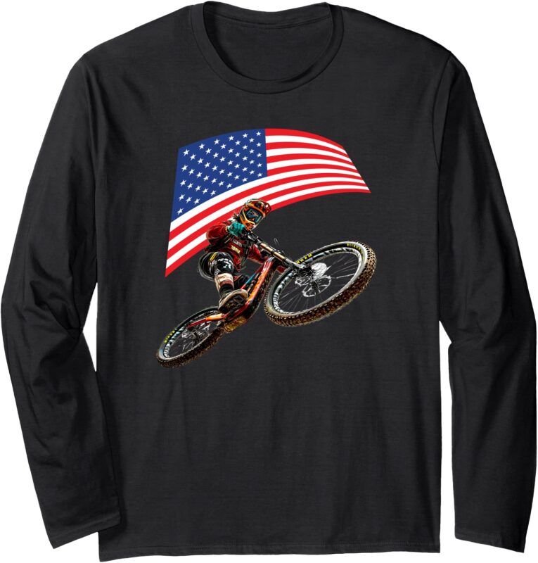 Ride USA Mountain Bike Patriot Vibes Long Sleeve T-Shirt