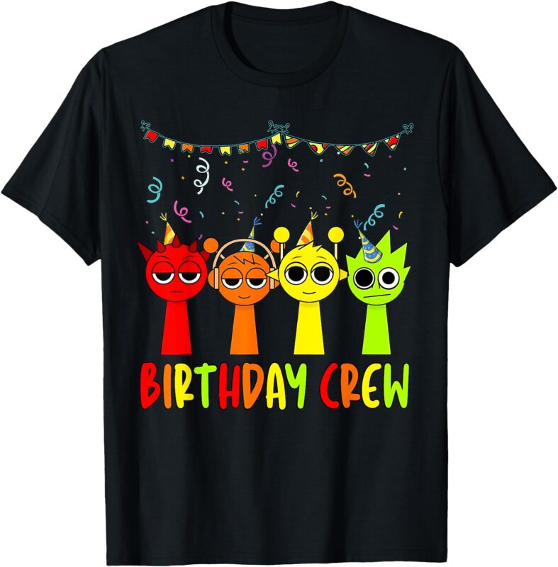 Sprunki Birthday Crew Tshirt Party Birthday Boys Decoration T-Shirt