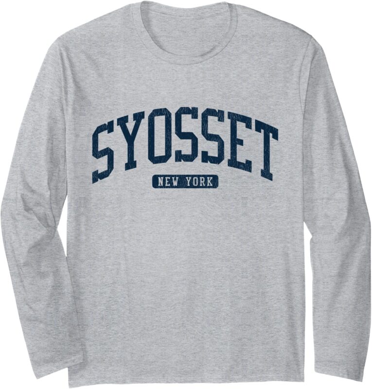 Syosset New York NY College University Style Blue Long Sleeve T-Shirt