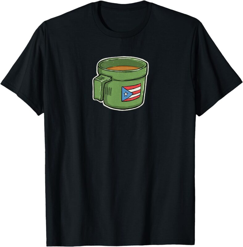 Tacita de Mantequilla Cafe Puerto Rico Bandera Boricua T-Shirt