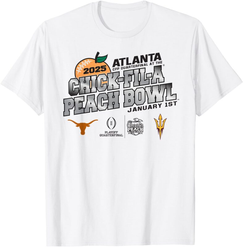 Texas vs Arizona State CFP Quarterfinal 2024-25 Peach Bowl T-Shirt