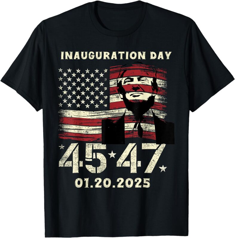 Trump 45th 47th Inauguration Day 2025 President USA Flag T-Shirt