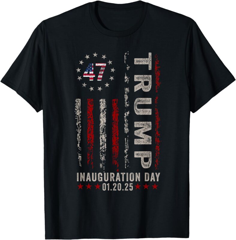 Trump Inauguration Day 2025 Memorabilia USA Flag Vintage T-Shirt
