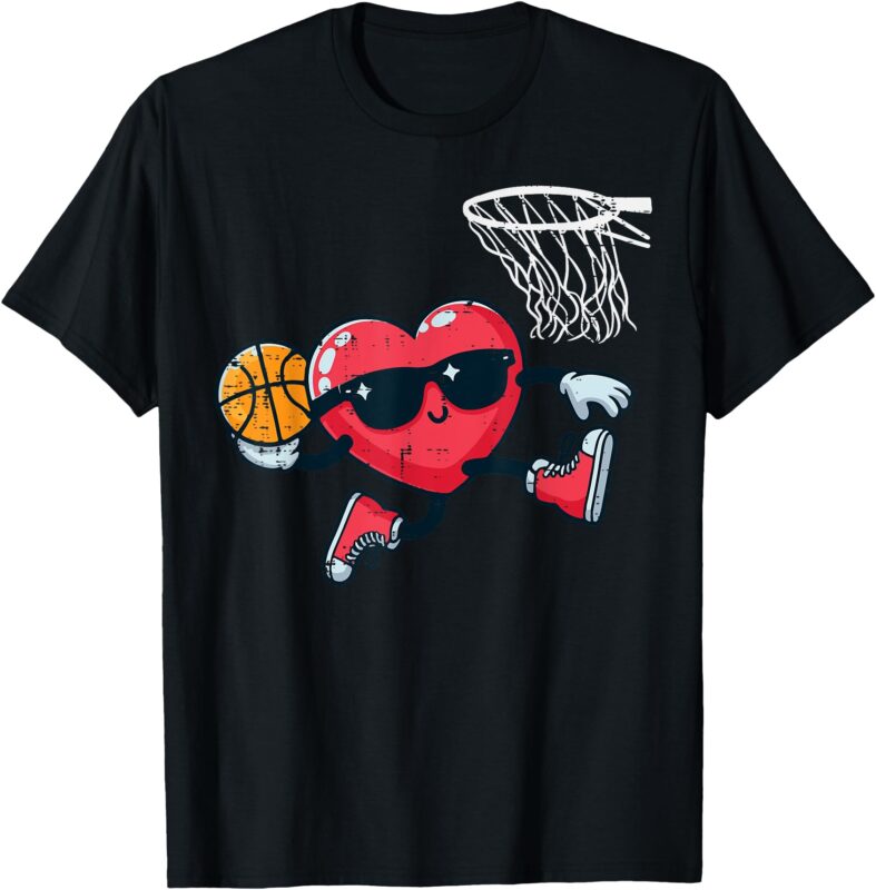 Valentines Day Basketball Dunking Sports Men Boys Kids Youth T-Shirt