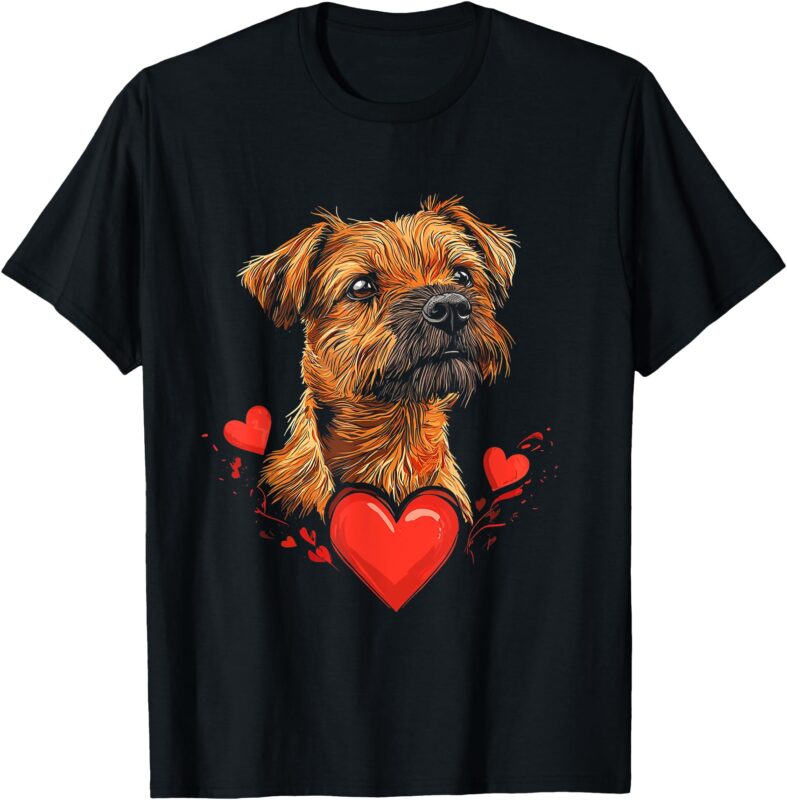 Valentine’s Day Border Terrier T-Shirt