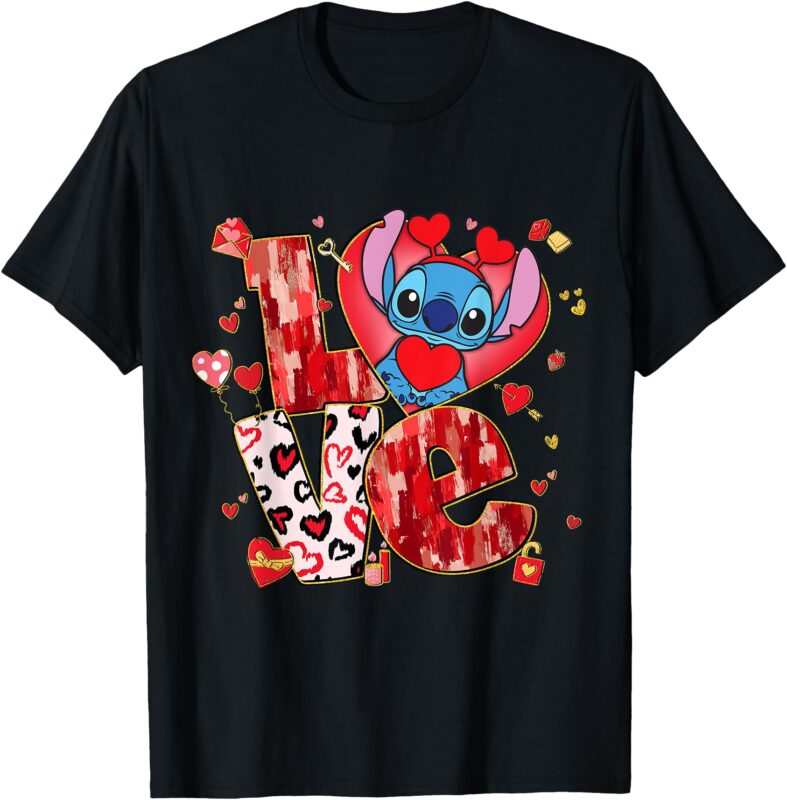 Valentine’s Day Stitch LOVE T-Shirt