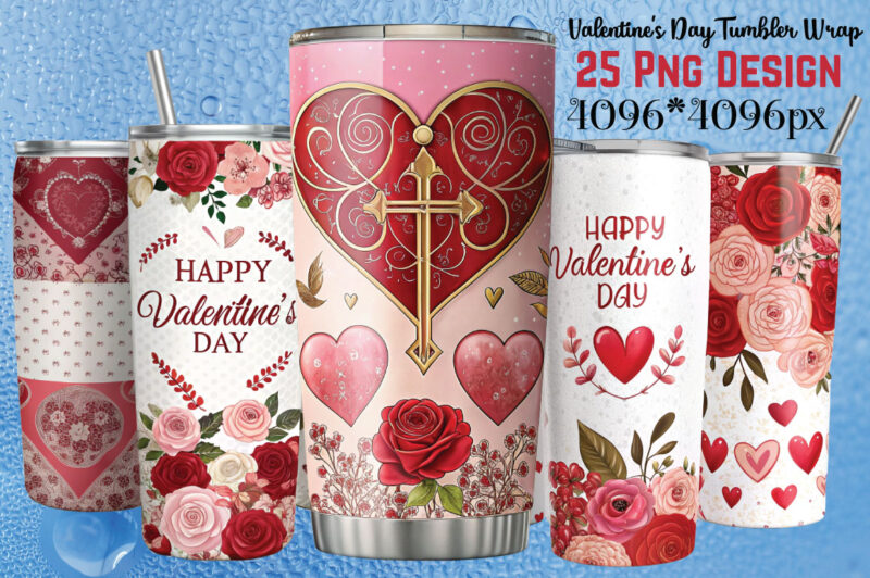 Valentine’s Day Tumbler Wrap Design