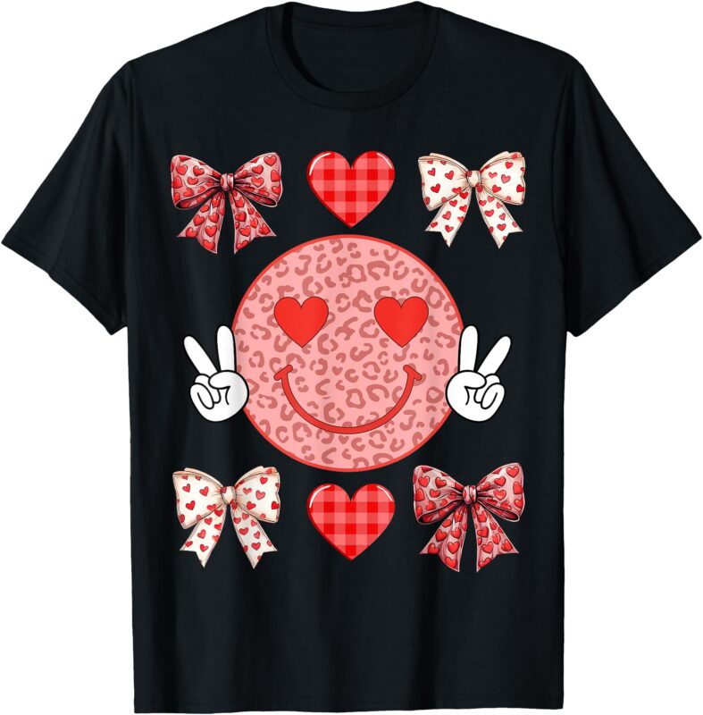 Valentines Day hearts leopard love funny women girls boys T-Shirt