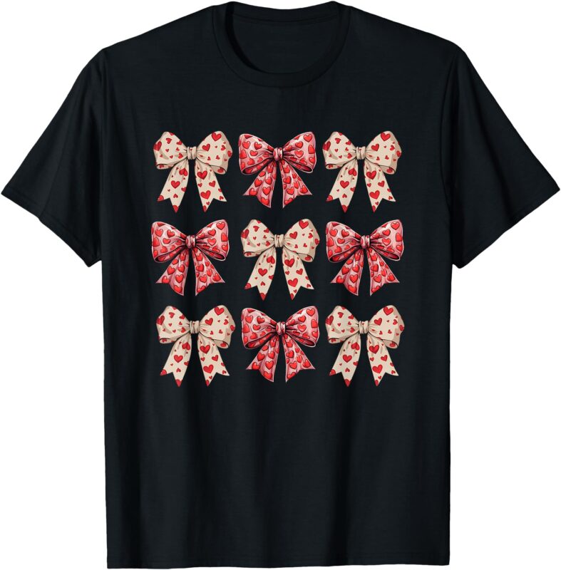 Valentine’s day Heart Coquette Bow Happy Valentines Day T-Shirt