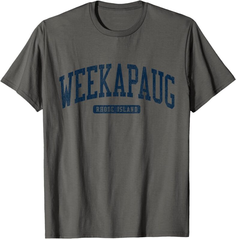 Weekapaug Rhode Island RI College University Style Blue T-Shirt