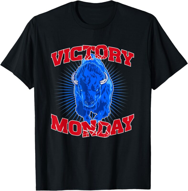 Western NY Pride – Blue and Red Buffalo Victory Monday T-Shirt