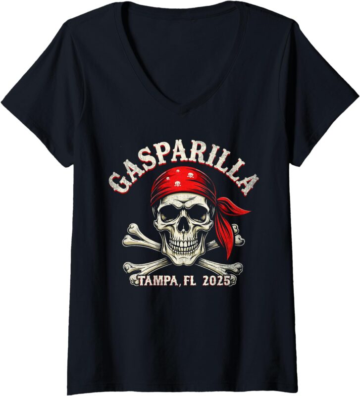 Womens Gasparilla 2025 Pirate Festival Tampa FL V-Neck T-Shirt