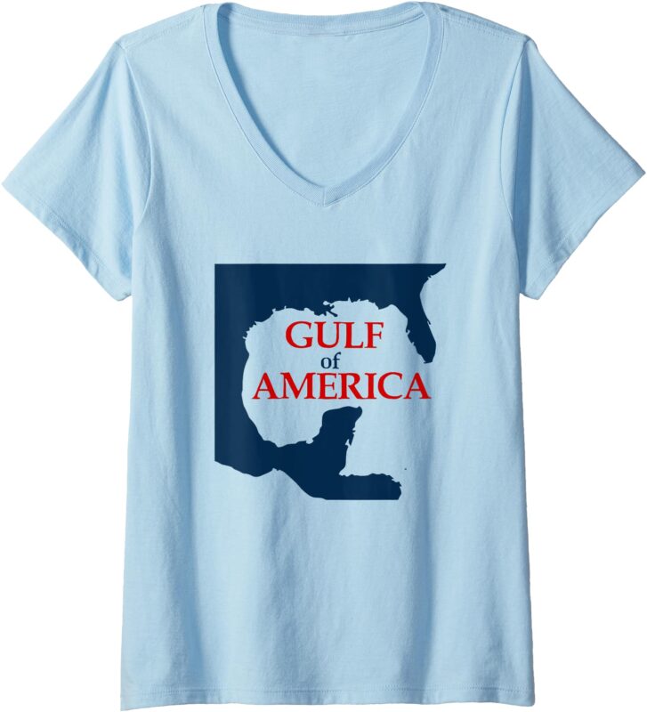 Womens Gulf of Tee America V-Neck T-Shirt