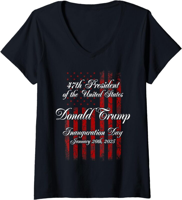 Womens Memorabilia President Donald Trump Inauguration Day 2025 V-Neck T-Shirt