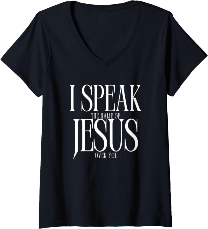 Womens The Name of Jesus V-Neck T-Shirt