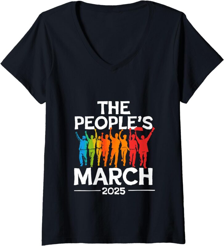 Womens The People’s March 2025 – Political Protest V-Neck T-Shirt