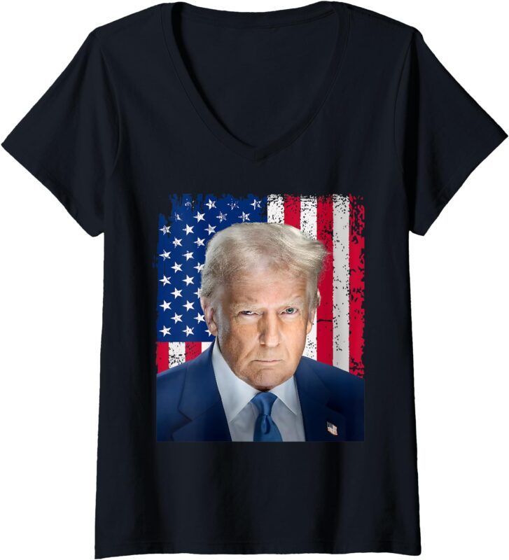 Womens Trump Presidential Portrait V-Neck T-Shirt
