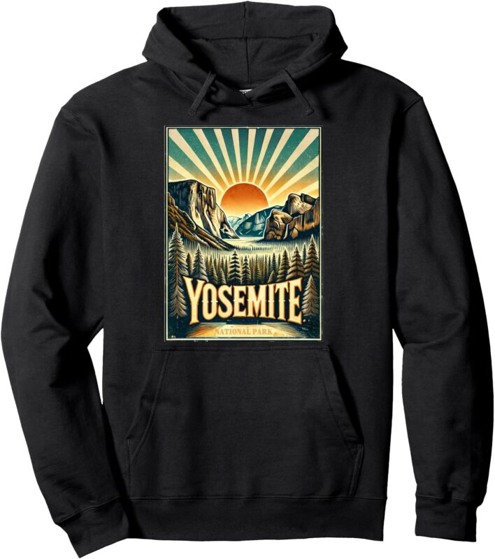 Yosemite Tunnel View Half Dome El Capitan View Pullover Hoodie