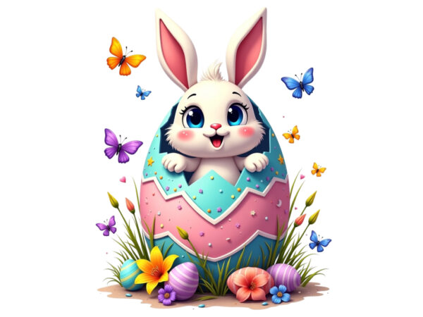 Colourful easter sunday bunny rabbit t-shirt design download instantly Colourful easter sunday bunny rabbit t-shirt design download instantly