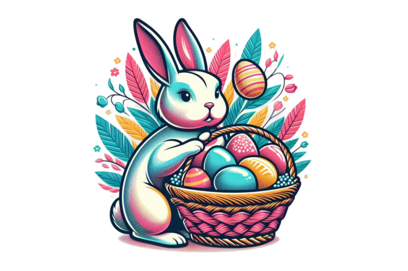 Trendy Easter Sunday Bunny Rabbit Graphics t-shirt design png & jpeg designs