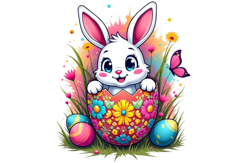 Bunny Rabbit Graphics t-shirt design png & jpeg designs – download instantly Retro Vintage T-shirt Design