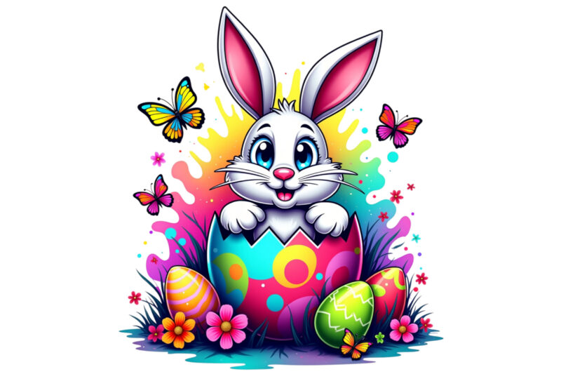 Rabbit Bunny Graphics t-shirt design png & jpeg design