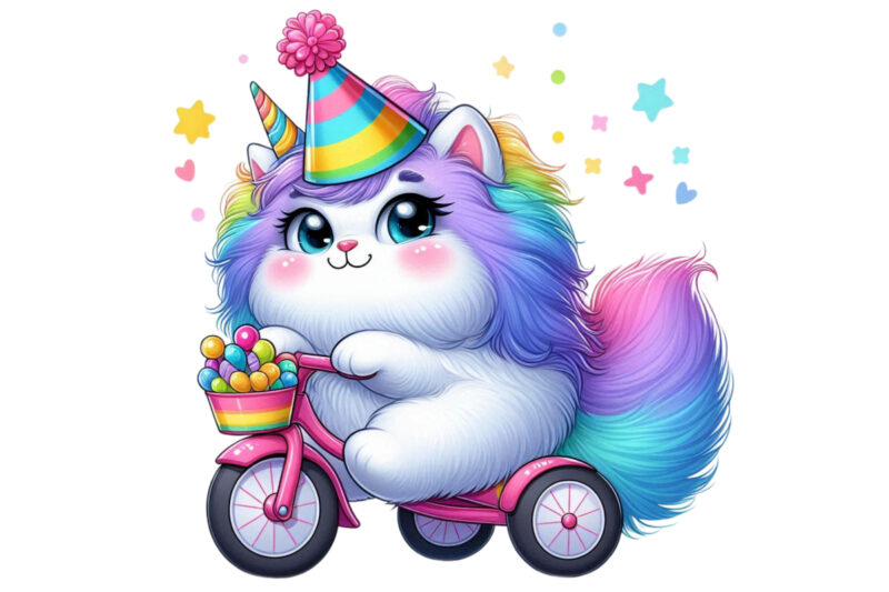 Retro Colourful Puppy Dog Unicorn Graphics t-shirt design