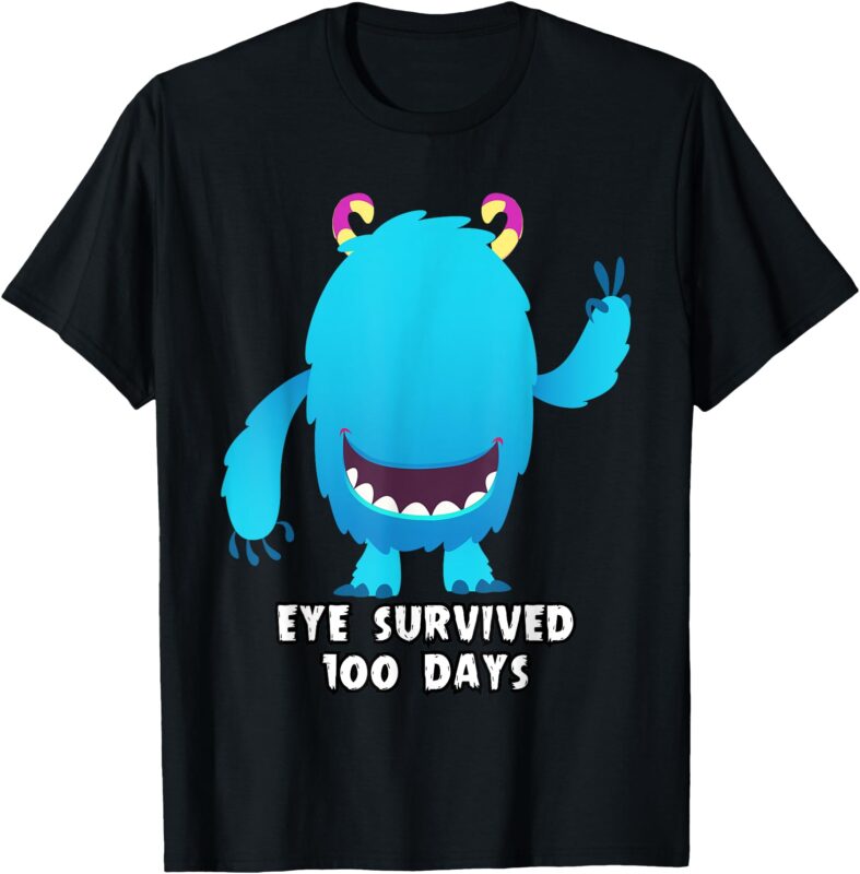 eye survived 100 days of school DIY project googly eye blank T-Shirt