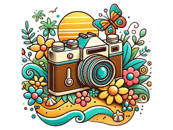 Trendy photography day retro camera t-shirt design png & jpeg design Trendy photography day retro camera t-shirt design png & jpeg design