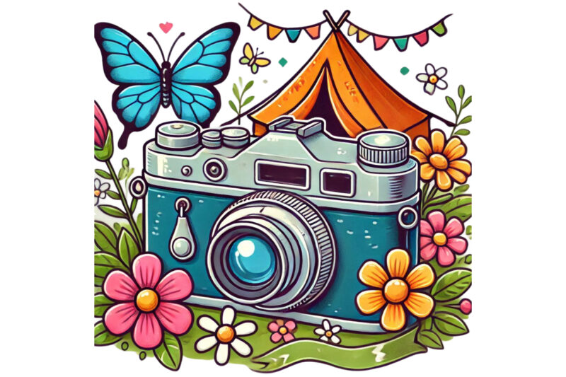 Trendy Photography Day Retro Camera t-shirt design png & jpeg designs – download instantly Retro Vintage T-shirt Design