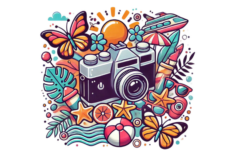 Photography Day Retro Camera t-shirt design png & jpeg designs – download instantly Retro Vintage T-shirt Design