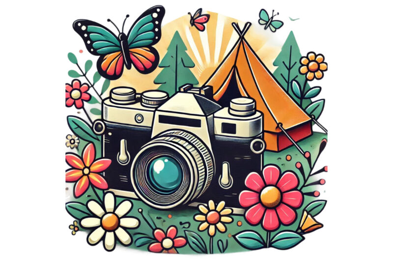 Trendy Photography Day Retro Camera t-shirt design